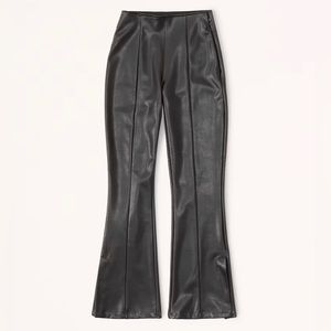 Abercrombie and Fitch, Vegan Leather Split-Hem Pants, Black, 31L, never worn.
